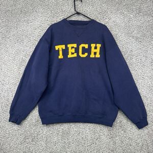 Vintage 90s Georgia Tech Crewneck Sweatshirt Men's Large Soffe‎ Embroidered USA